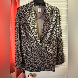 CAbi Animal Print Blazer - Black and Tan